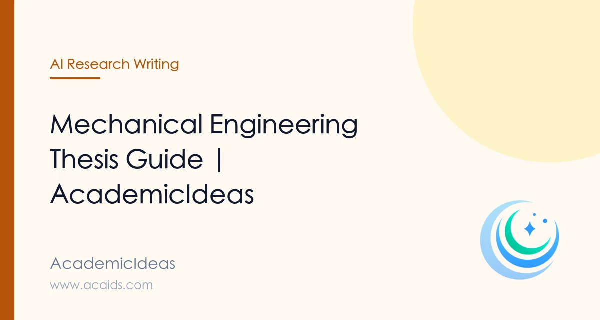 Mechanical Engineering Thesis Guide | AcademicIdeas