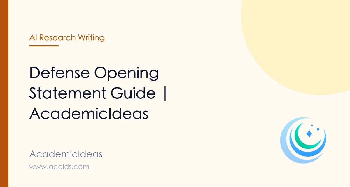 Defense Opening Statement Guide AcademicIdeas