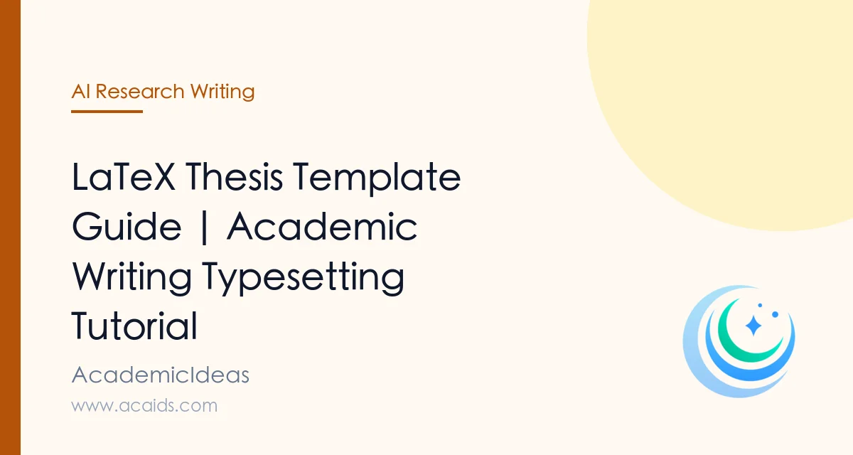LaTeX Thesis Template Guide | Academic Writing Typesetting Tutorial