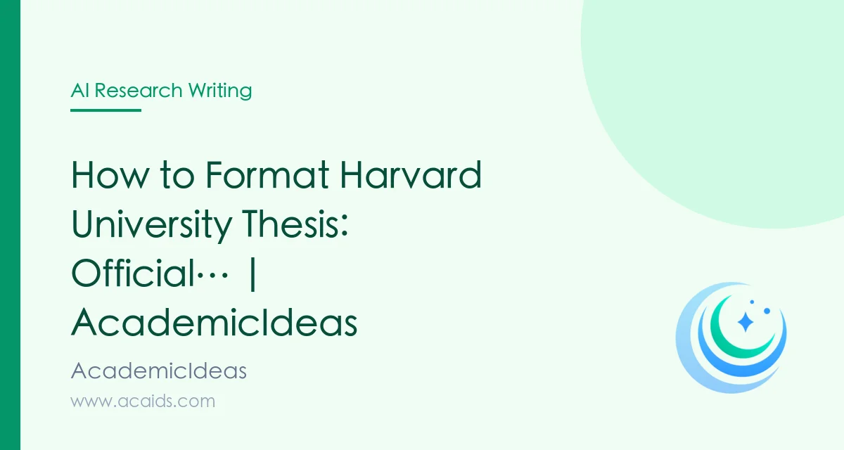 How to Format Harvard University Thesis: Official… | AcademicIdeas