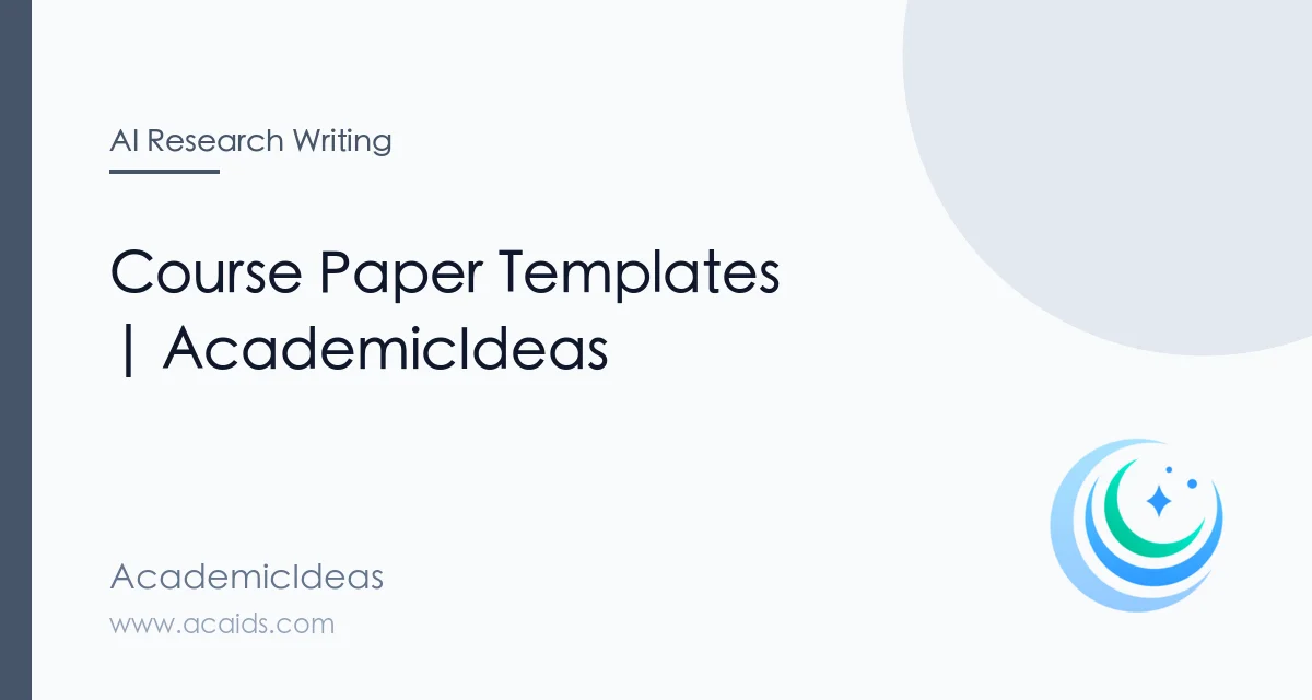 Course Paper Introduction Course Paper Templates | AcademicIdeas