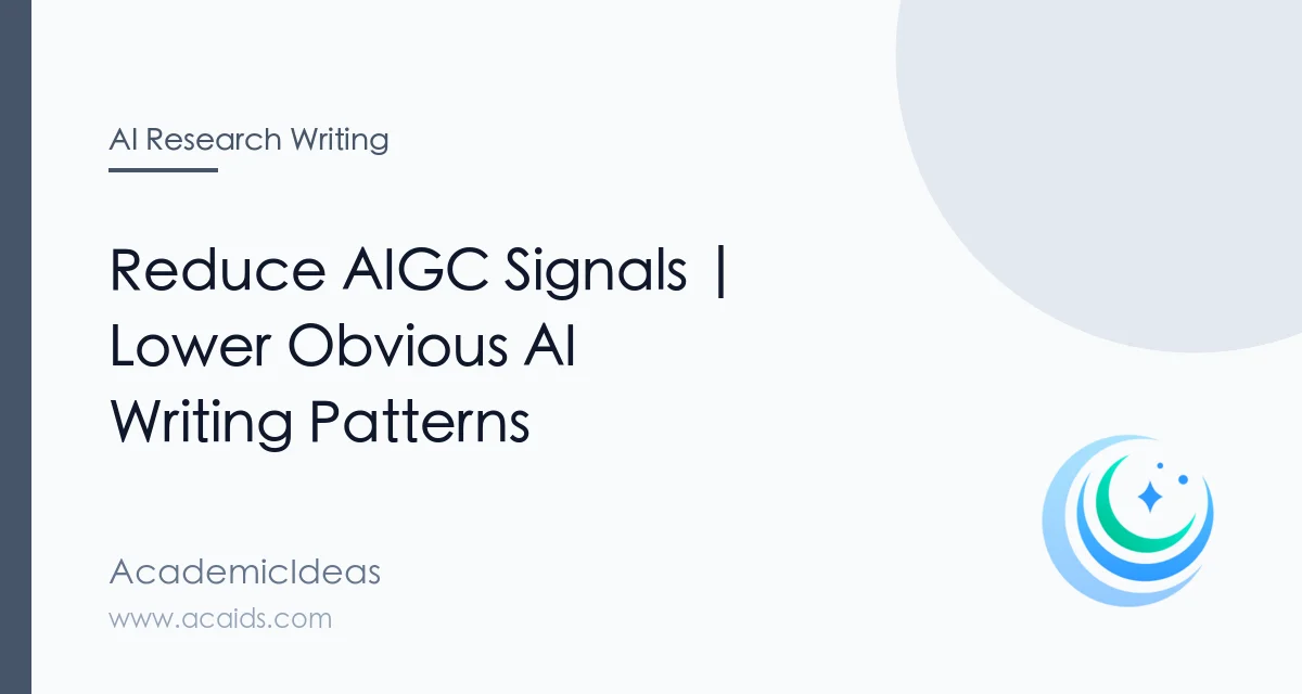Reduce AIGC Signals | Lower Obvious AI Writing Patterns