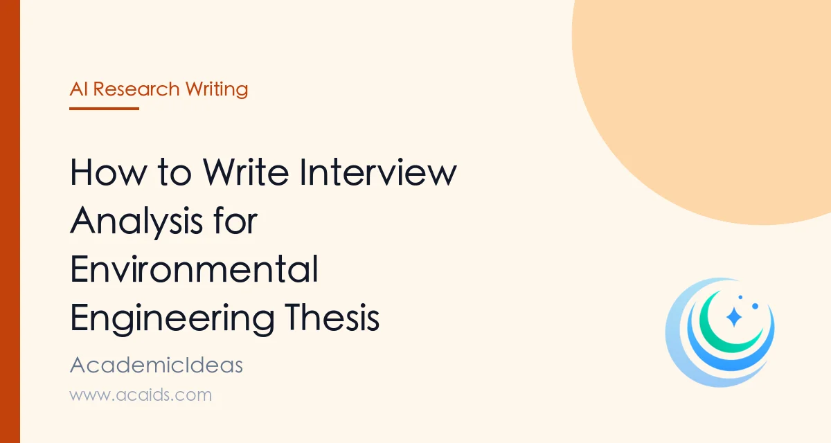 How to Write Interview Analysis for Environmental Engineering Thesis