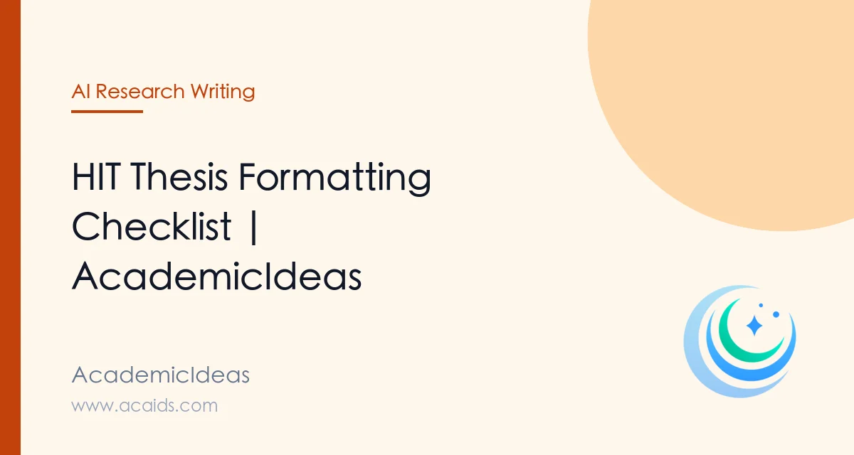 Hit Point Format HIT Thesis Formatting Checklist | AcademicIdeas