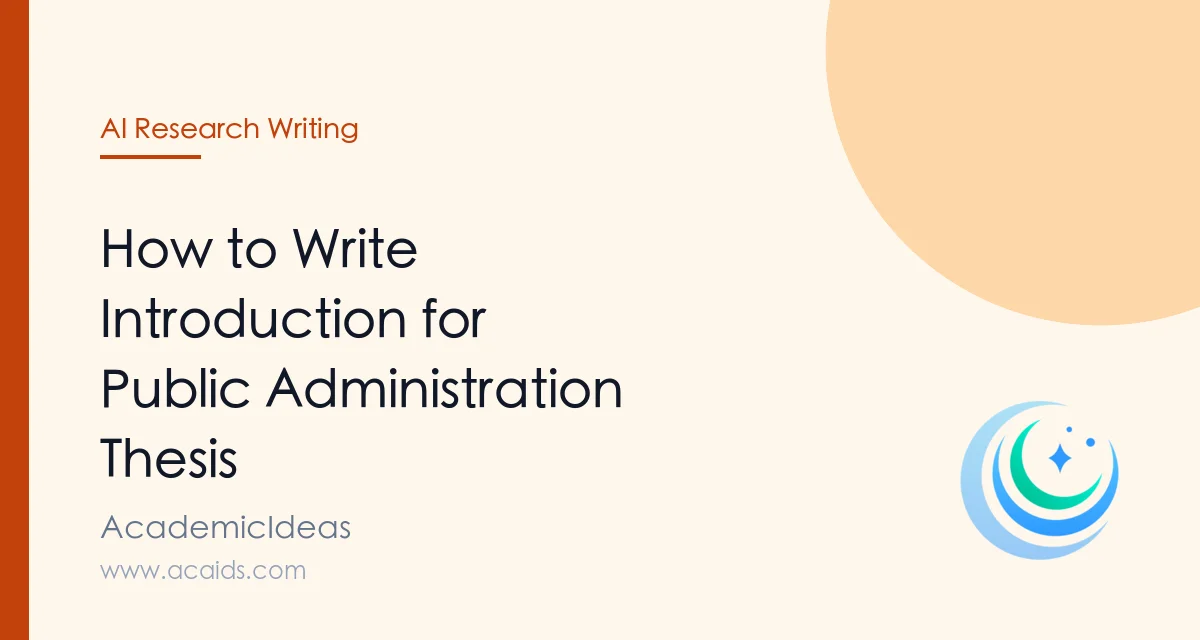Mpa Introduction Format How to Write Introduction for Public Administration Thesis