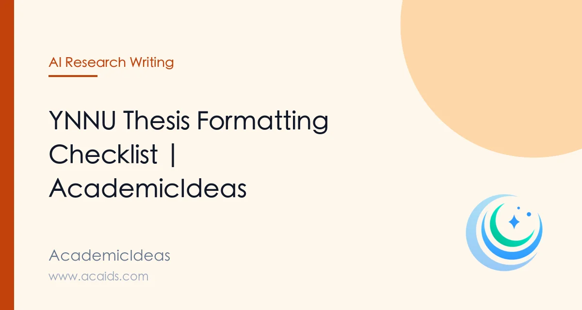 Normal Thesis Format YNNU Thesis Formatting Checklist | AcademicIdeas